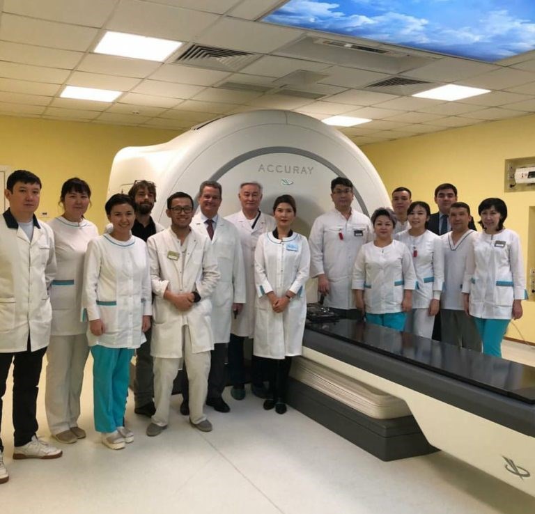 Dr. Daniel Fass was part of a team that donated a tomotherapy machine in Astana
