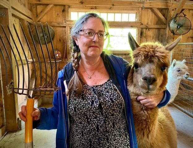 Carla Davis with llama